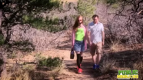 Kierra Wildes Outdoor Hike Turns Into a Handjob - Public Handjobs