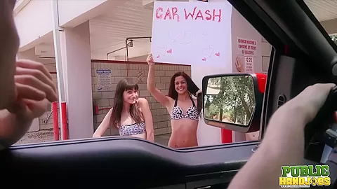 Desperate for Spring Break Cash Chloe Sky Has Car Wash Idea - Public Handjobs