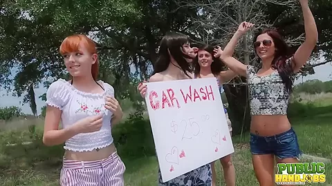 Desperate for Spring Break Cash Chloe Sky Has Car Wash Idea - Public Handjobs
