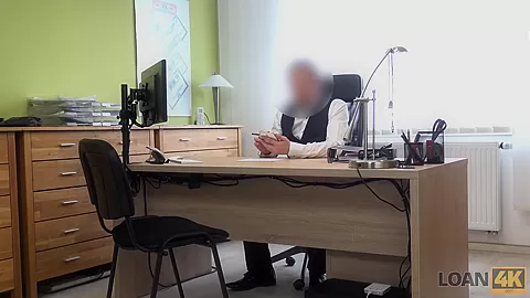 LOAN4K. Porn actress tight pussy is nailed by moneylender in his office