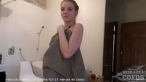 Really Hot Blonde Girl With Big Boobs Masturbates And Shave