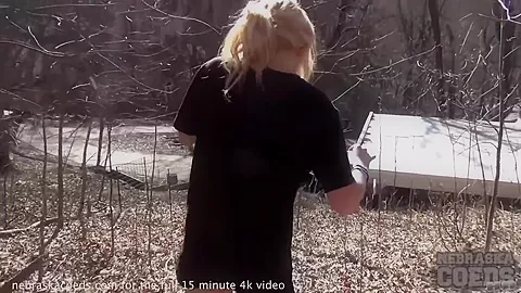 Really Hot Iowa Cheerleader Masturbating In A Forest Nude