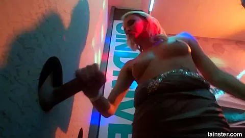 Hot pornstars suck and fuck dicks in a club