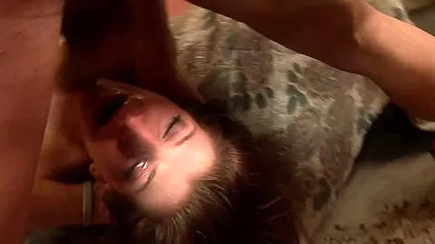 Brunette with sexy body roughly fucked in her face