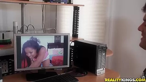 An ebony hottie is on live webcam