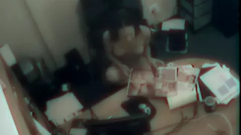 Office slut masturbates by her desk