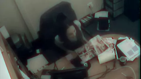Office slut masturbates by her desk
