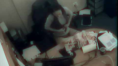 Office slut masturbates by her desk