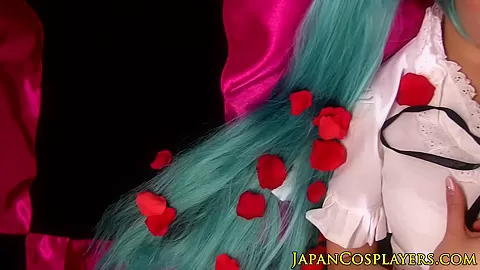 Blue haired Hatsune Miko creampied
