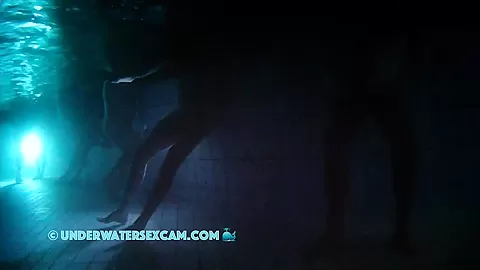 Shameless Couple Fucks At Night In A Crowded Public Swimming Pool
