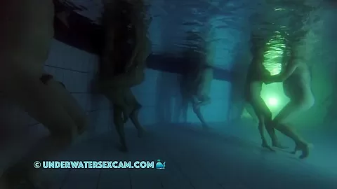 Between All The Horny People This Couple Has Real Sex Underwater In The Public Pool