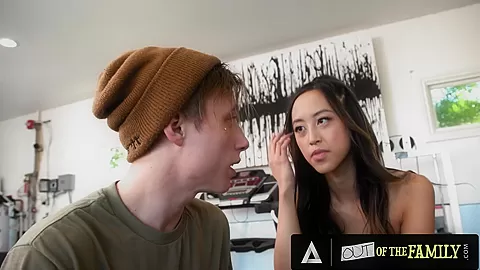 OUT OF THE FAMILY - Naughty Stepmom Masturbates Watching Her Stepdaughter Fuck Her Boyfriend