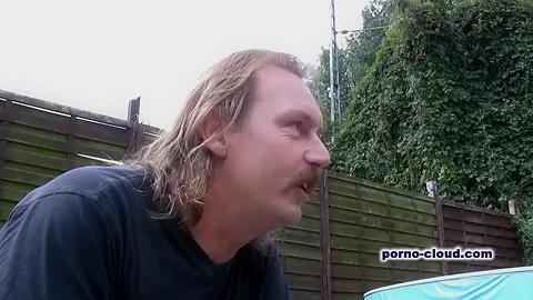 Piercing mummy and stepdad outdoor