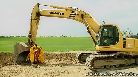 Watch this cute babe get her holes stuffed by two horny guys and filled with sperm.