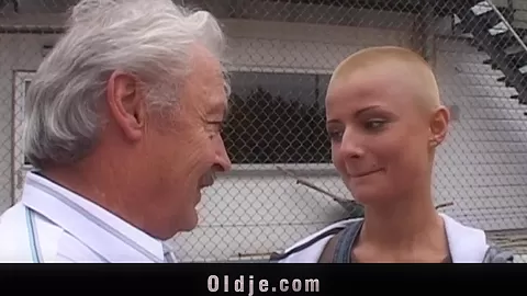 Short haired coed slut fucking grandpa