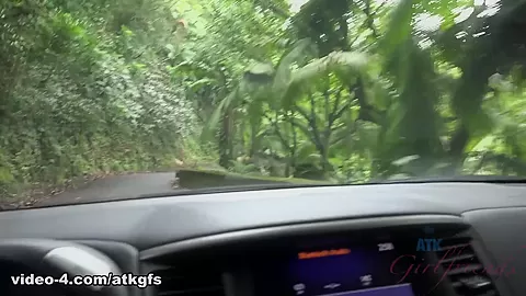 A Rainy Day Trip To The Falls Ends With A Car Orgasm - ATKGirlfriends