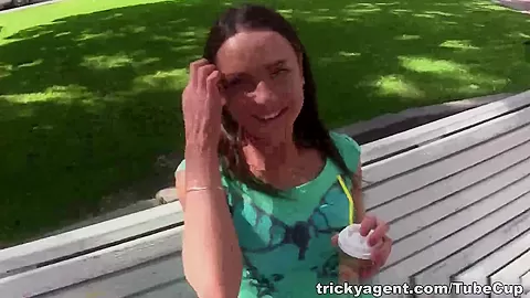 Young brunette looks great in the sunlight!