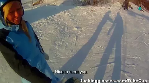 Snowboarder chick loves cock