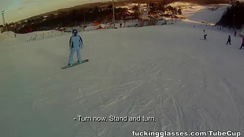Snowboarder chick loves cock
