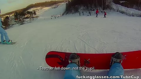 Snowboarder chick loves cock
