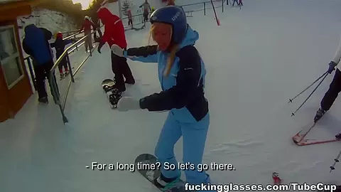 Snowboarder chick loves cock