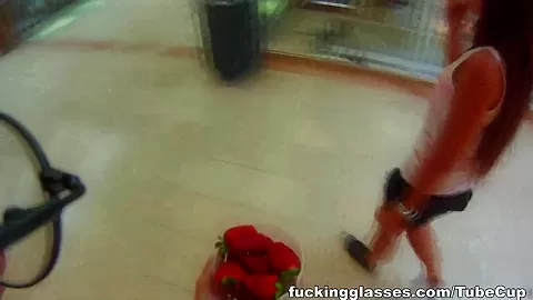 Sweet strawberry fuck in a WC