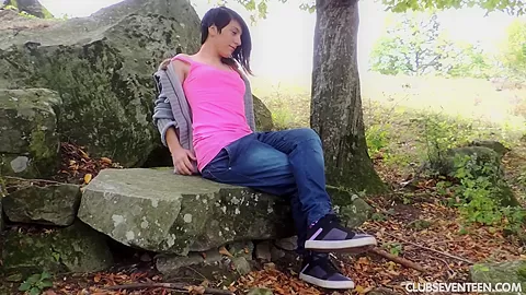 teen 18+ Natasa masturbate outdoors