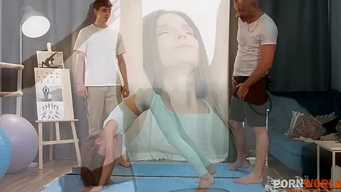 Horny Yoga Teacher Nelya DP'd by on the Floor by Stud students 18+ GP2346 - PornWorld