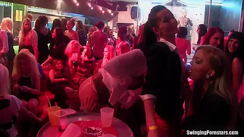 Party lesbians are fucked in sex orgy