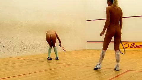 Kinky teen 18+ lesbians play squash