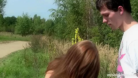 Busty teen 18+ Charlotte gets nailed outdoors