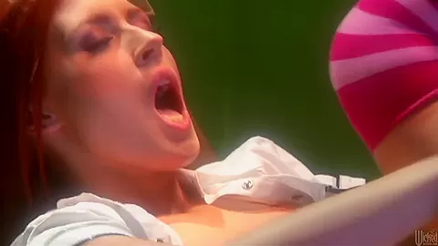 Sexy redhead Alexandra gets her shaved taco licked