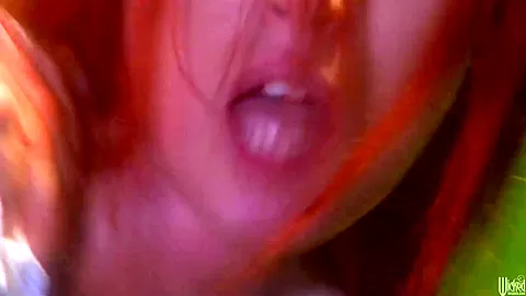 Sexy redhead Alexandra gets her shaved taco licked