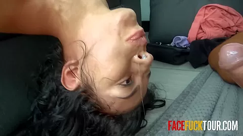 Petite teen 18+ Gets A Taste Of A Man's Cock Deep In her Throat