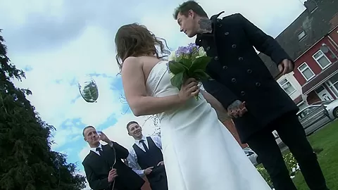 Cheating bride gets fucked hard