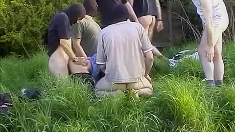 Wife fucked by many men at the highway rest area