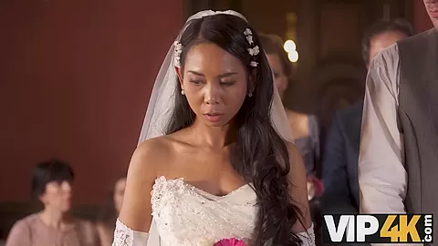 VIP4K. Horny newlyweds cant resist and get intimate right after wedding