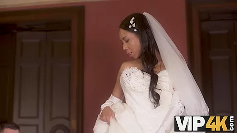 VIP4K. Horny newlyweds cant resist and get intimate right after wedding