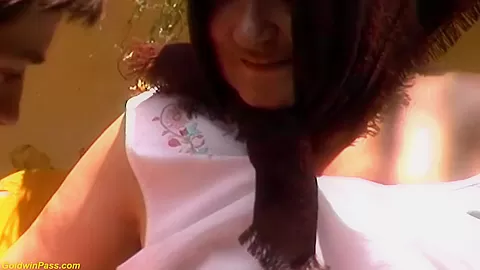 chubby hairy bush granny gets rough outdoor doggystyle fucked by a young man