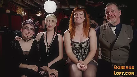 BDSM group analsex Sybian and Hitachi toying and throating