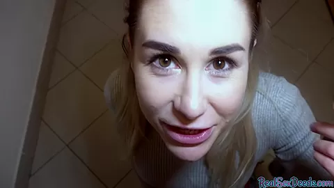 Paid babe enjoys casting POV closeup fuck and licking