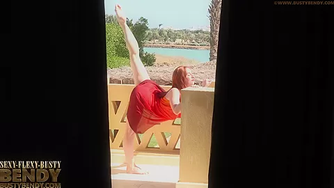 Stretching My Flexible Body On The Balcony - Watch4Fetish
