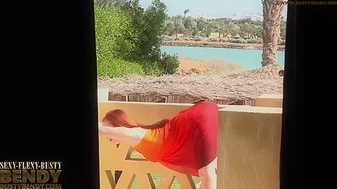 Stretching My Flexible Body On The Balcony - Watch4Fetish