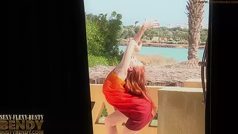 Stretching My Flexible Body On The Balcony - Watch4Fetish