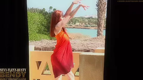 Stretching My Flexible Body On The Balcony - Watch4Fetish