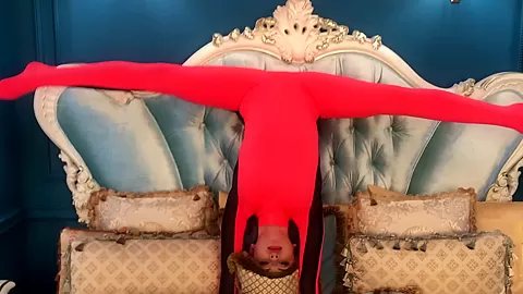 Stretching Flexibily On Hotel Bed - Watch4Fetish