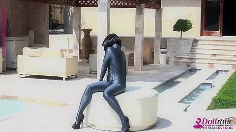 Naked Rubber Doll Relaxing By The Pool - Watch4Fetish