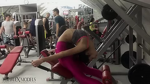 Stretches And Bends In Fitness Center - Watch4Fetish