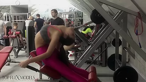 Stretches And Bends In Fitness Center - Watch4Fetish
