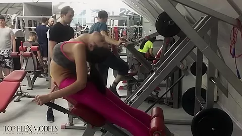 Stretches And Bends In Fitness Center - Watch4Fetish